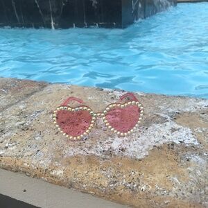 Whimsical heart shaped sunglasses